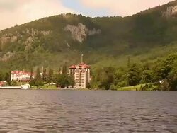 Mountain Resort on Lake Stock Footage