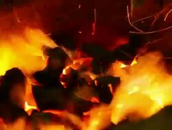Flame of fire and charcoal Stock Footage