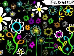 Animated Sketches - Hand Drawn Flowers Fluoro (with Alpha) Stock Footage
