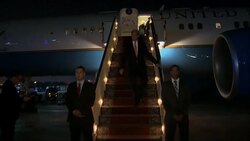 US Secretary of State John Kerry arrives back in Cairo News Clip
