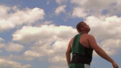 An athlete throws a javelin into the air. Stock Footage