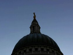 St. Paul's Cathedral, London, sky and roof timelapse (HD) Stock Footage