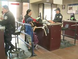 Walking across US-Mexico border Stock Footage