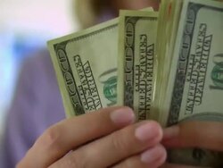 MONEY-$100 BILLS IN HAND-1080HD Stock Footage