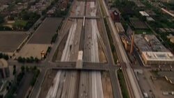 A freeway leads into downtown Chicago, Illinois. Stock Footage