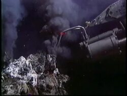 Taking sample of black smokers, research footage. Stock Footage