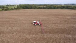 Crop Sprayer, Aerial View Stock Footage