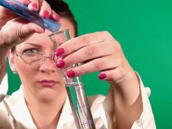 Lab worker with test tubes Stock Footage