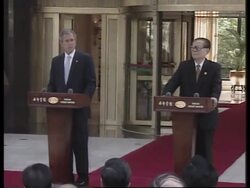 Jiang and Bush APEC presser News Clip