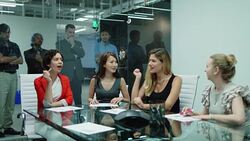 Men Excluded from Workplace Meeting Stock Footage