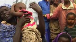Camps near Mogadishu, refugees, Dadaab food distribution News Clip