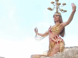 exotic dance in the ancient quarries Stock Footage