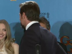 SPEECH - Hugh Jackman and the cast of Les Miserabl Stock Footage