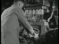 Tungsten is added to steel for high speed metal working tools such as Multi-boring machines which can drill all the holes in a cylinder block in one operation, UK 1939 Stock Footage