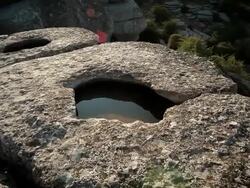 W/S karstic rocks with water (dolly track) Stock Footage