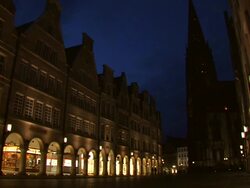 MÃ¼nster in the night - Prinzipalmarkt, Germany Stock Footage