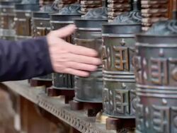 Prayer wheels Stock Footage
