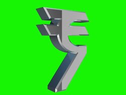 Indian Rupee Symbol with green matt Stock Footage