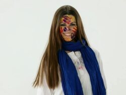 Portrait of a woman playing holi festival  Stock Footage