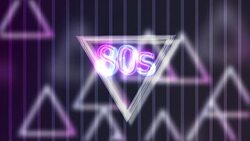 Neon Sign Lights 80s On Triangle Abstract Background Animation Stock Footage