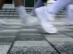 Japan Schoolgirls Sidewalk Stock Footage