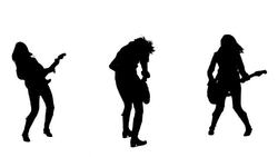 Guitarist Silhouettes Stock Footage