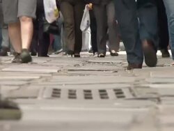 People Walking Through Downtown Rio News Clip