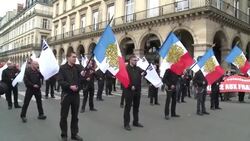 Anti-globalisation protest by Far Right disrupted by feminist activists News Clip