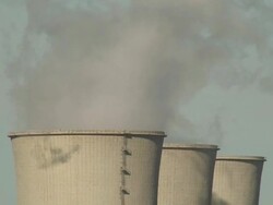 Coal-burning power plant Stock Footage