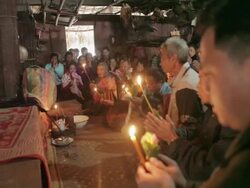 A traditional funeral in Laos Stock Footage