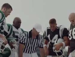 MS, American football referee tossing coin in field, Staten Island, New York, USA Stock Footage