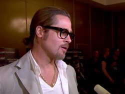 INTERVIEW: Brad Pitt on summer 2012 in London, style of the film and the morality in the film at Killing Them Softly Special Screening at The Mayfair Hotel on September 06, 2012 in  in London, England (Footage by WireImage Video/Getty Images) Stock Footage