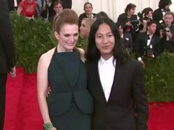 Julianne Moore and Alexander Wang at "PUNK: Chaos To Couture" Costume Institute Gala Stock Footage