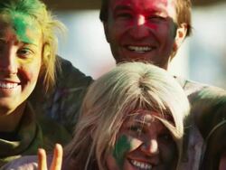 young people at a Hindu festival Stock Footage