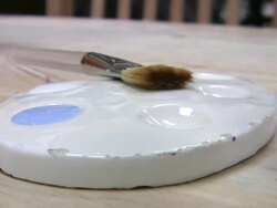 Art class. Painting, Hobbies, Imagination, Learning. Paint brush. Stock Footage