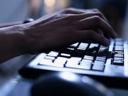 Man typing on a computer keyboard  Stock Footage
