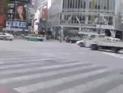 WS T/L View of pedestrian traffic and busy street near Shibuya station / Shibuya, Tokyo, Japan Stock Footage