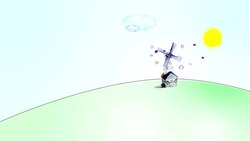 Landscape with windmill Stock Footage