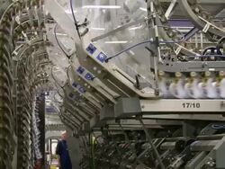MS Newspapers passing on conveyor belt in gravure printing office / Itzehoe, Schleswig-Holstein, Germany  Stock Footage