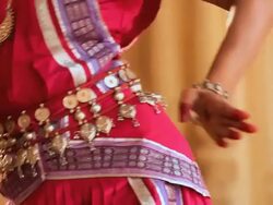 Midsection view of a odissi dancer performing in the palace, Ballabgarh, Haryana, India Stock Footage
