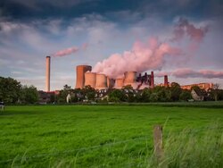 CRANE UP: Power Plant Stock Footage