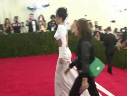 Rihanna - 'Charles James: Beyond Fashion' Costume Institute Gala - Arrivals Stock Footage