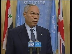 Powell comments on discussions on Iraq and Mideast News Clip