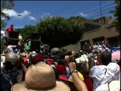 Zelaya supporters, wife, Micheletti supporters News Clip