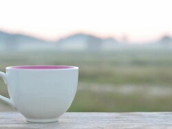 Coffee cup in morning time Stock Footage