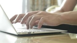 Man using computer Stock Footage