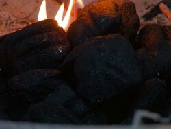 Light the coal Stock Footage