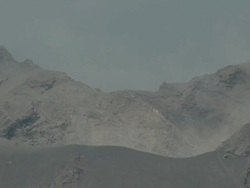Close up shot looking into the smoking crater of Sakurajima volcano, Japan Stock Footage