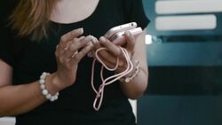 Woman typing on mobile phone Stock Footage