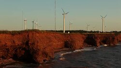 Wind Turbines At Sunset Stock Footage